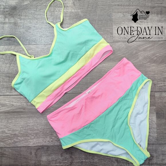 Adisputent High Waist Crop Bikini Swimsuit Size XL - Picture 2 of 5